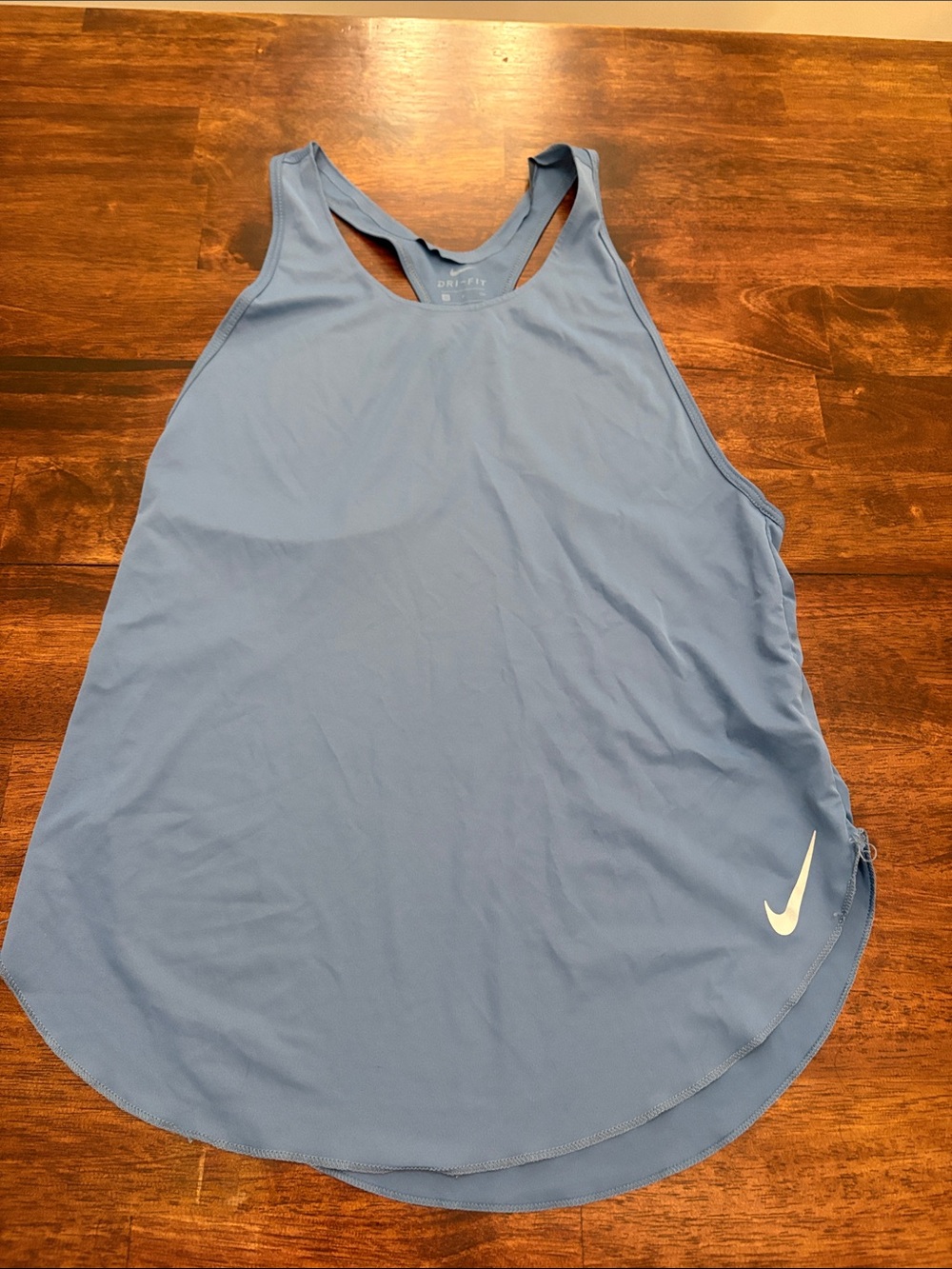 Nike Women's Powder Blue Racerback Dri-FIT Tank with White Swoosh